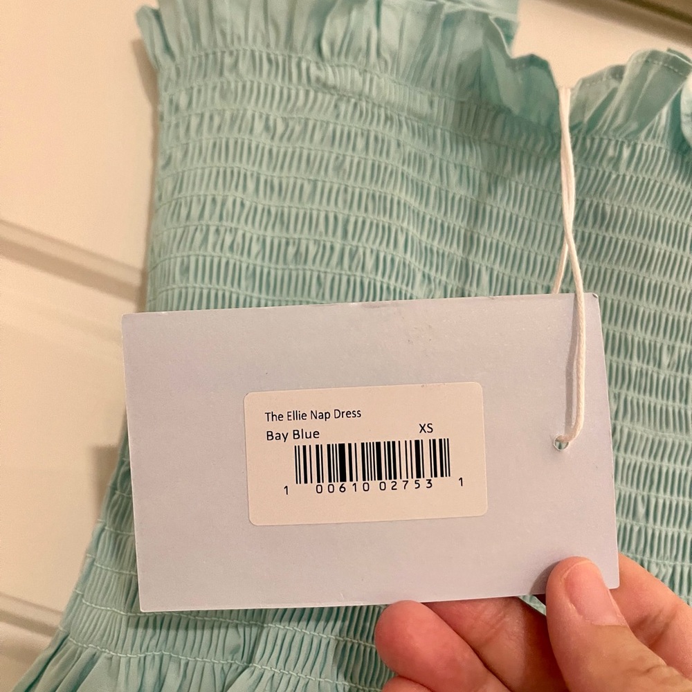 NWT Hill House Home Ellie nap dress in Bay Blue, smocked dress; size XS - Picture 5 of 13